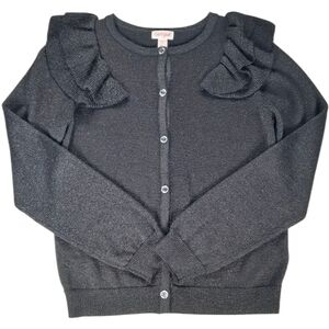 Cat & Jack Ruffle Cardigan Sweater Girl's Size L 10/12
